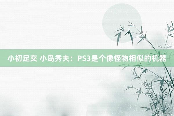 小初足交 小岛秀夫：PS3是个像怪物相似的机器