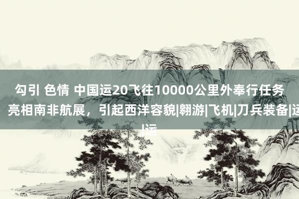 勾引 色情 中国运20飞往10000公里外奉行任务，亮相南非航展，引起西洋容貌|翱游|飞机|刀兵装备|运