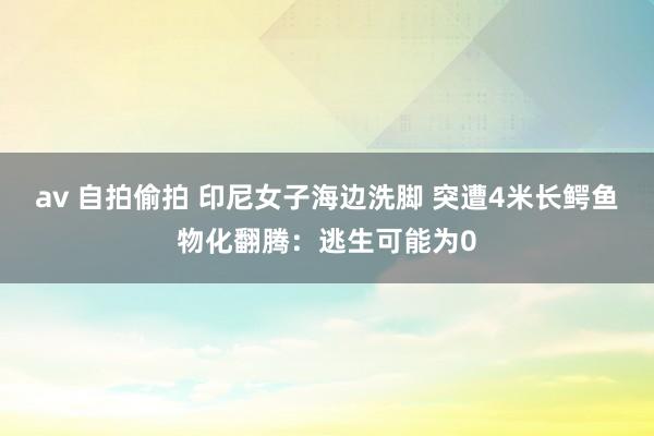 av 自拍偷拍 印尼女子海边洗脚 突遭4米长鳄鱼物化翻腾：逃生可能为0